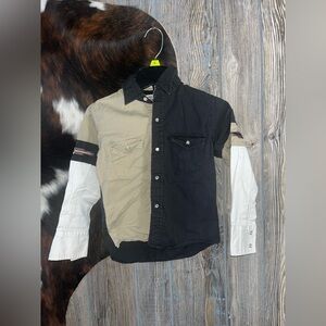 Cumberland Outfitters size small kids Aztec embroidered colorblock western pearl